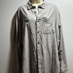 Old Navy Light Gray Linen Blend Shirt